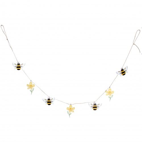 Gisela Graham Wooden Bee and Buttercup Easter Garland