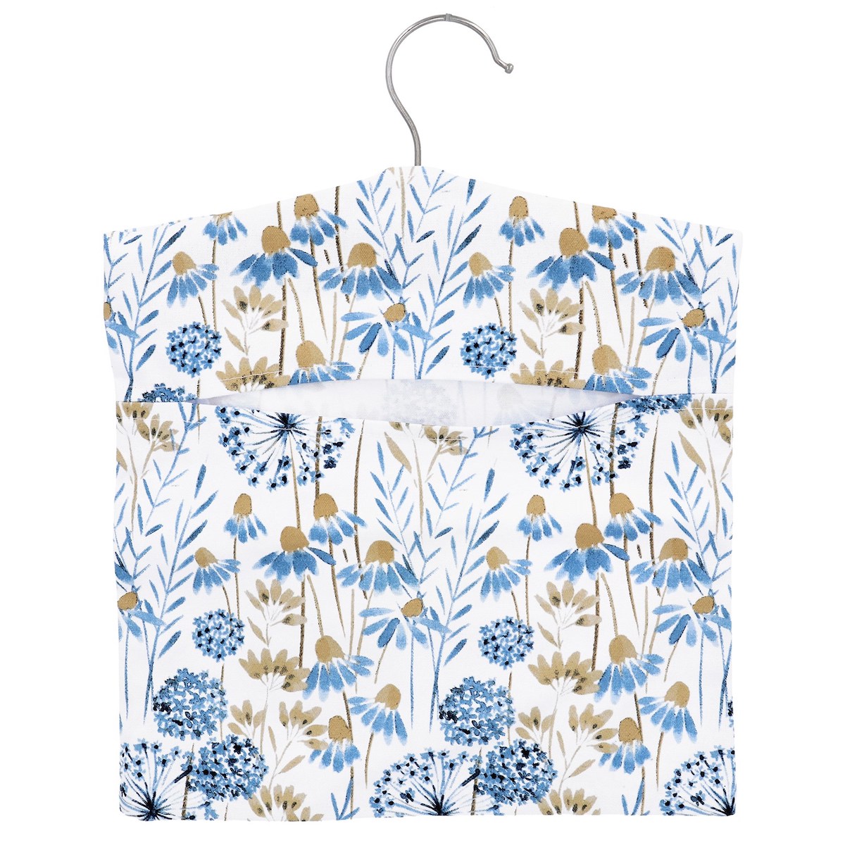 Gisela Graham Blue Meadow Design Cotton Peg Bag
