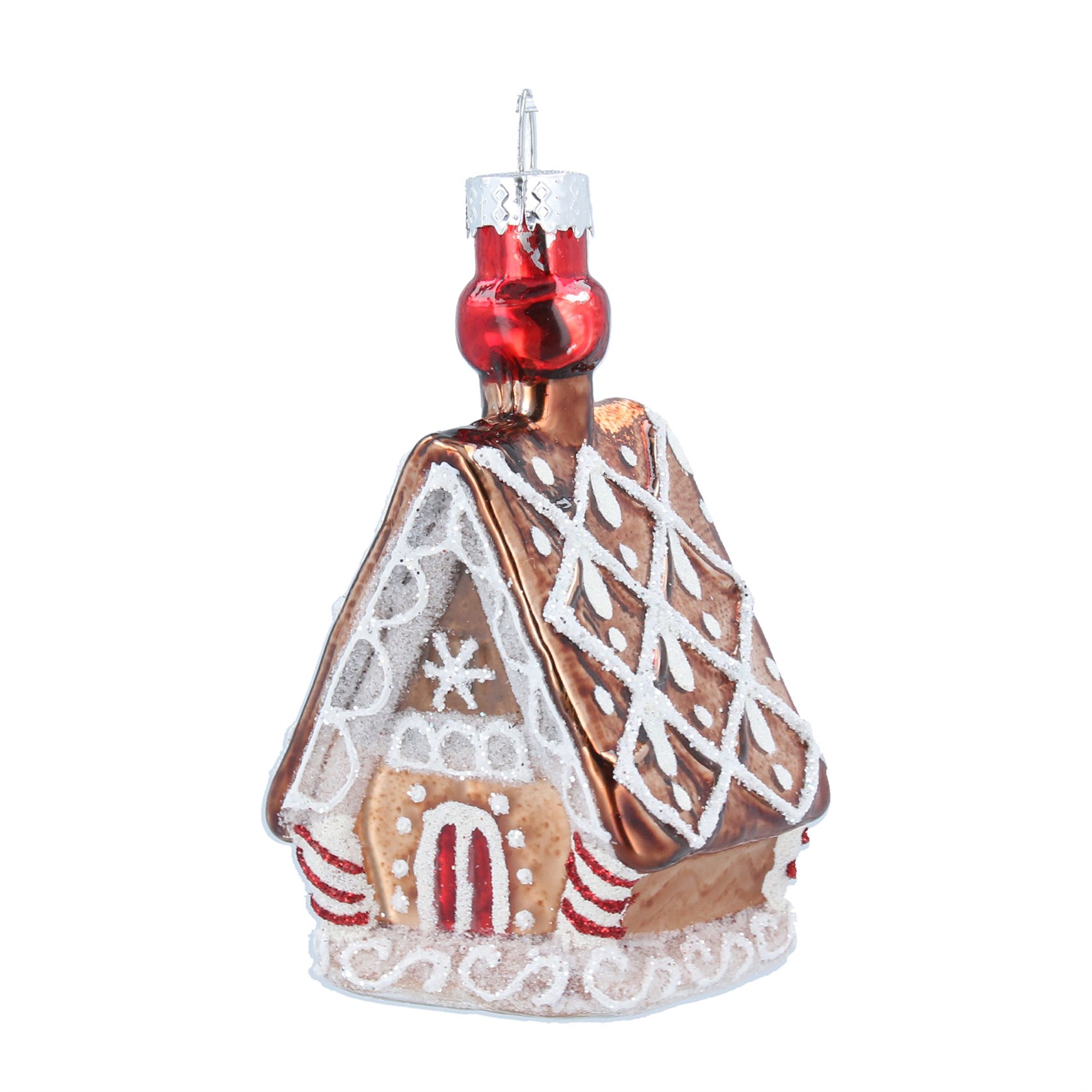 Gisela Graham Glass Gingerbread House Christmas Tree Decoration
