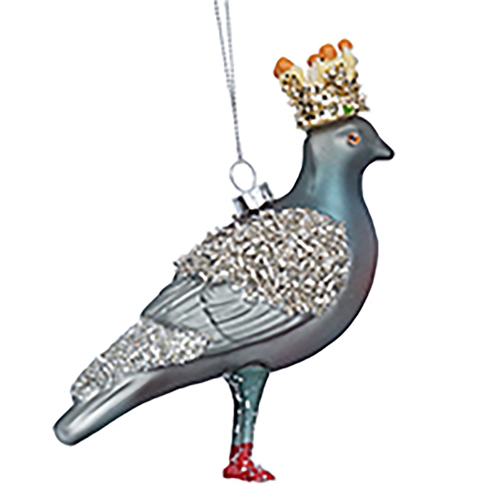 Gisela Graham Pigeon in Crown Christmas Tree Decoration