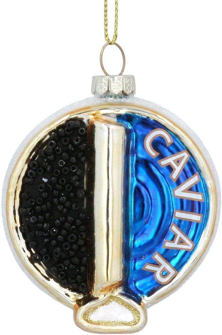 Gisela Graham Caviar in Tin Novelty Christmas Tree Decoration