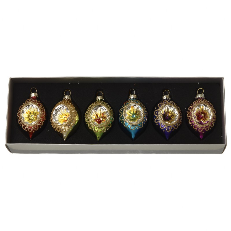 Heaven Sends Set of 6 Colourful Dimpled Baubles