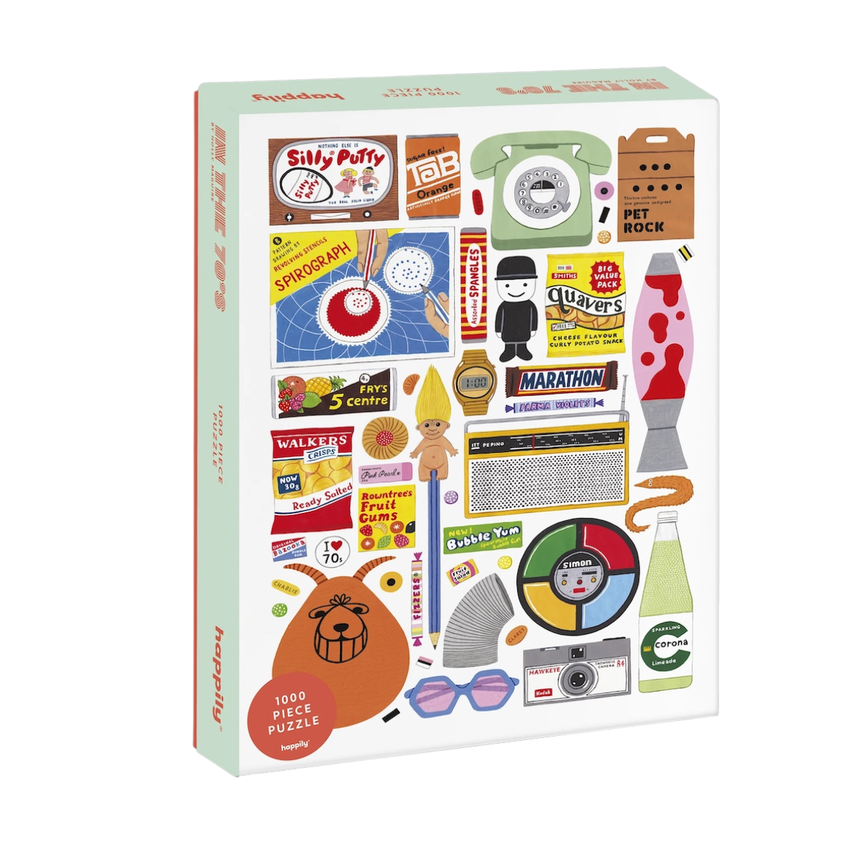 Happily Wanderlust Puzzle 1000 Pezzi Per Adulti - Poster Vintage Da Viaggio - Qualità Premium, Fatto In Olanda