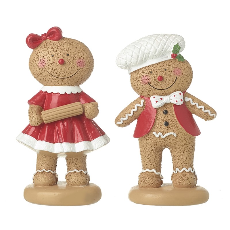 Heaven Sends Mr and Mrs Gingerbread Standing Christmas Decorations