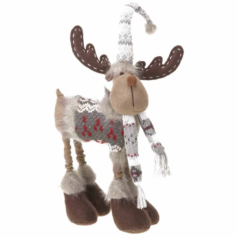 Heaven Sends Fabric Reindeer in Knitted Jumper Christmas Decoration