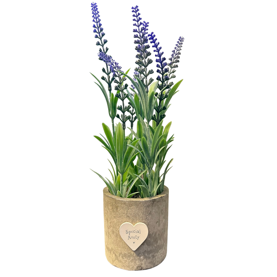 Heaven Sends Special Aunty Faux Lavender Plant Pot