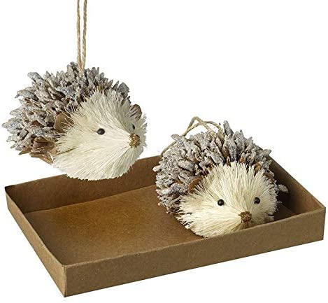 Heaven Sends Set of Two Wooden Hedgehog Christmas Tree Decorations