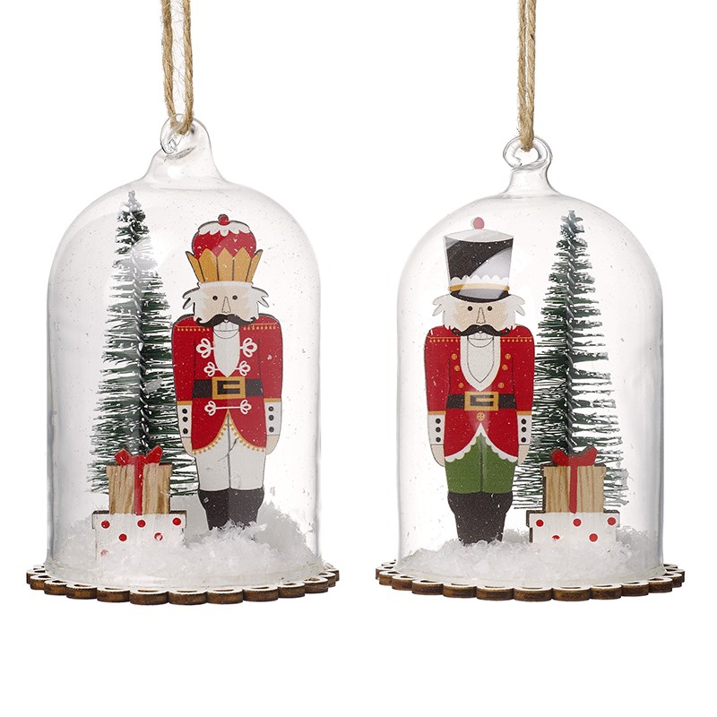Heaven Sends Set of Two Nutcracker Dome Christmas Tree Decorations