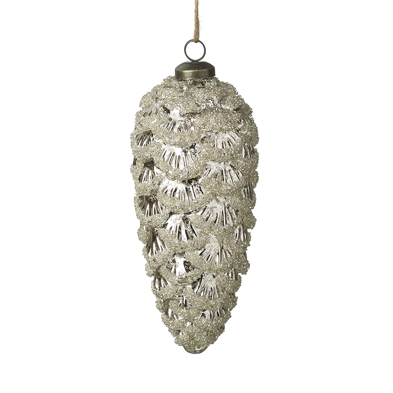 Heaven Sends Large Silver Pinecone Christmas Tree Decoration