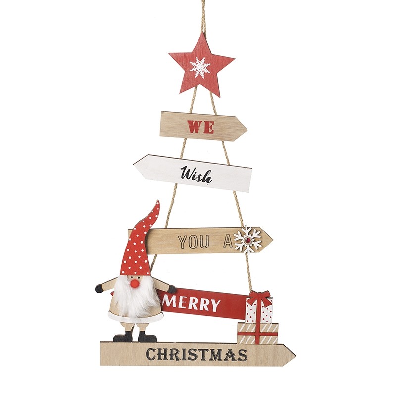 Heaven Sends Merry Christmas Wooden Tree Decoration