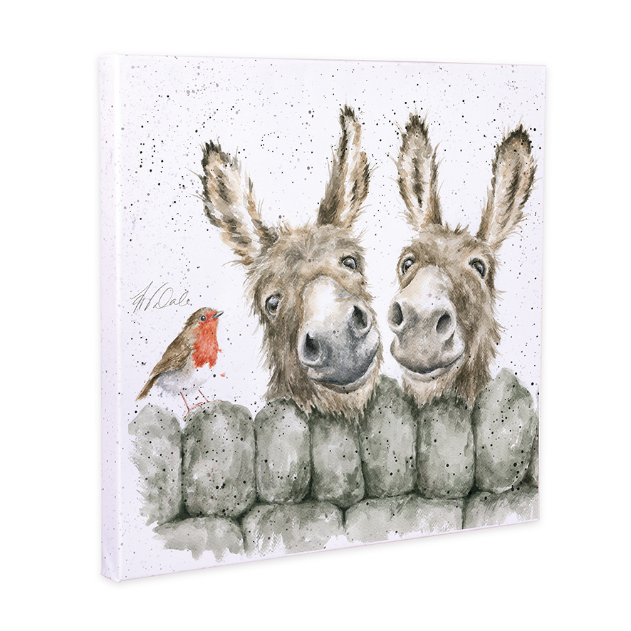 Wrendale Designs 'Hee Haw' Donkey and Robin Design Small Canvas