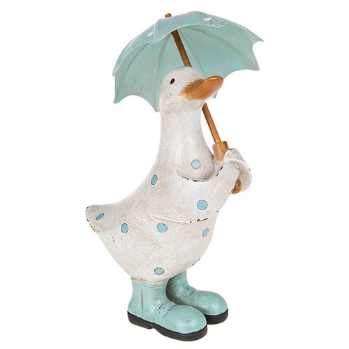 Joe Davies Aqua Duck with Spotty Umbrella Ornament