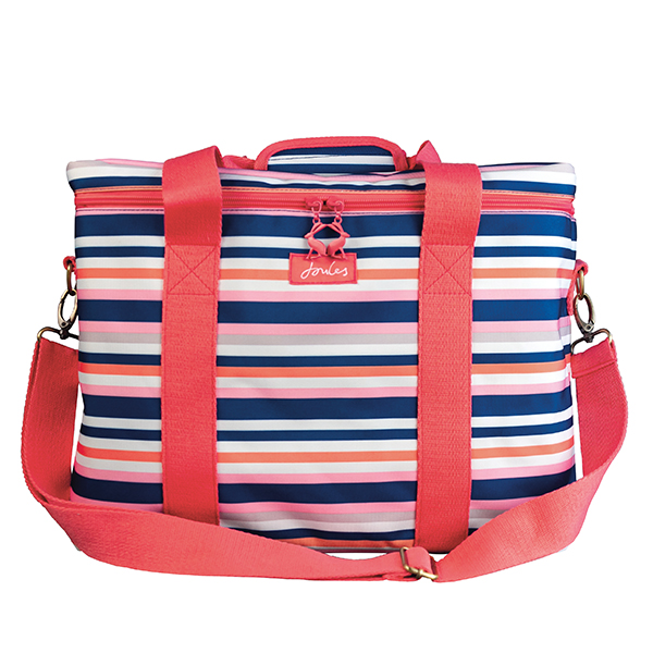 Joules Striped Design Family Cool Bag with Zip Fastening