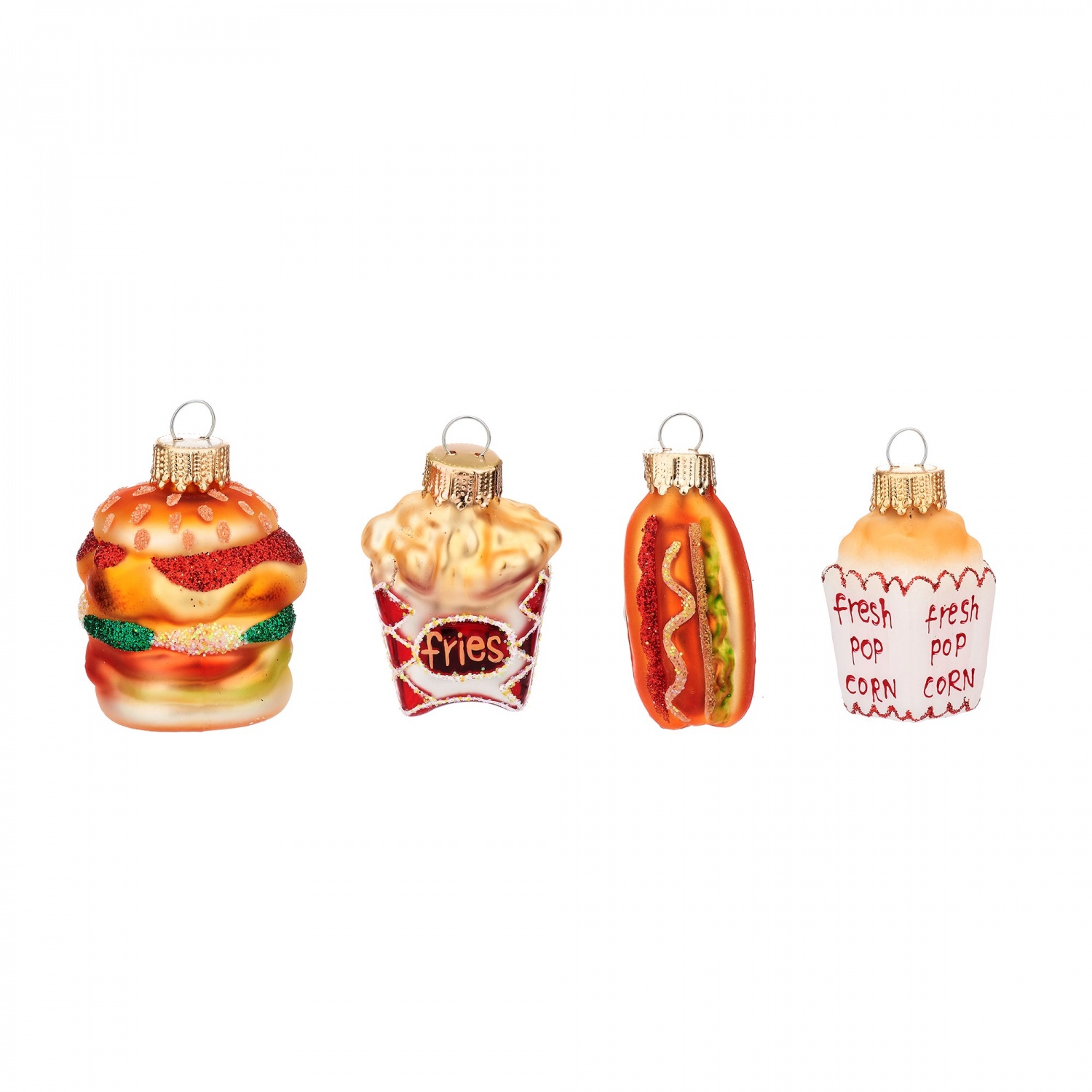 Sass and Belle Set of 4 Fast Food Shaped Baubles