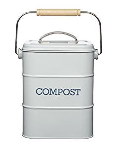 Kitchen Craft Retro Style Grey Lidded Compost Bucket