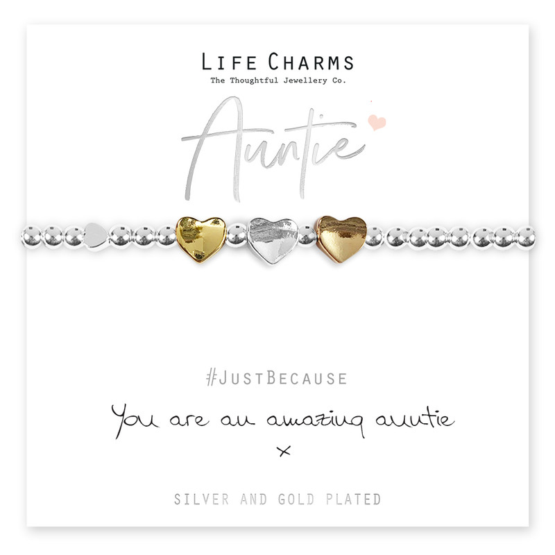 Life Charms Auntie Love Heart Gift Boxed Bracelet