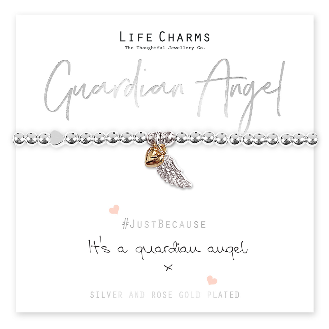 Life Charms Guardian Angel Wing Gift Boxed Bracelet Pretty Gift Idea for Friends