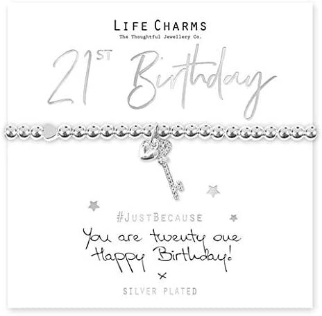 Life Charms 21st Birthday Gift Boxed Key Bracelet