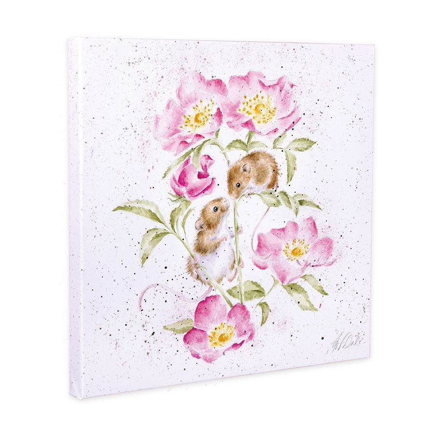Wrendale Designs 'Little Whispers' Mice and Floral Design Small Canvas