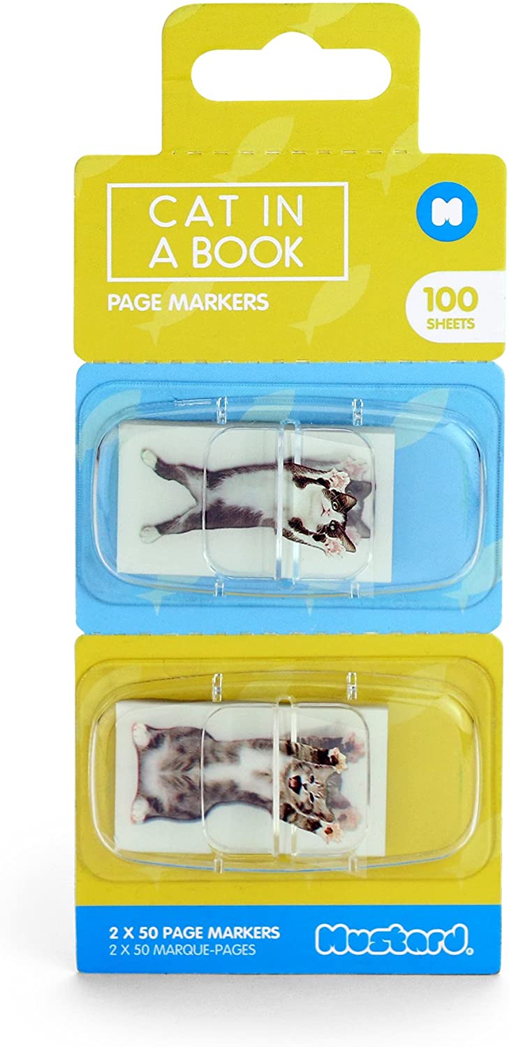 Mustard Novelty Funny Cats In A Book Page Markers