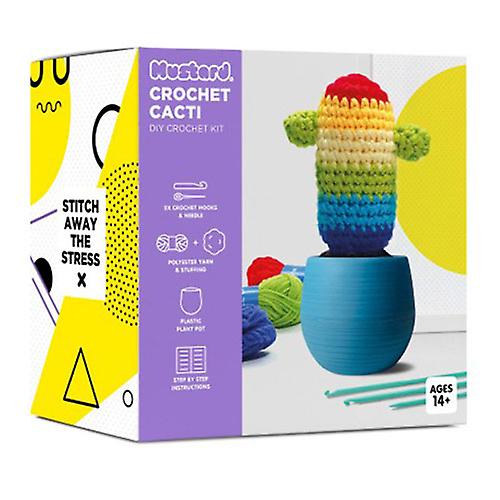 Mustard Rainbow Cactus Novelty DIY Crochet Kit