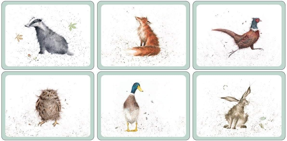 Wrendale Designs Country Animals Set of 6 Placemats