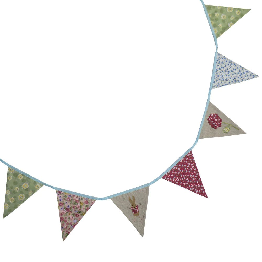 Powell Craft Floral and Rabbit Design Fabric Bunting