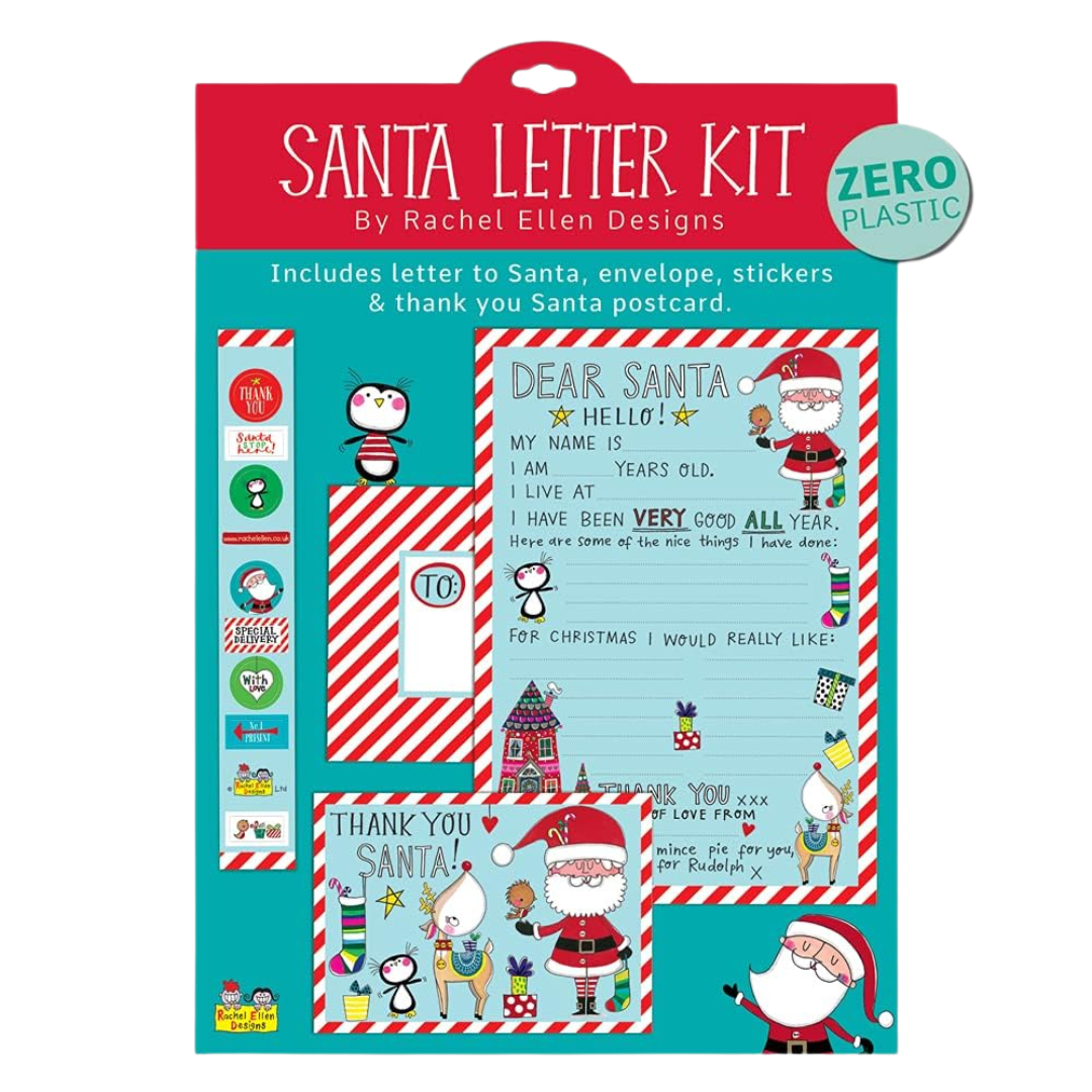 Rachel Ellen Letter to Santa Kit with Envelope, Stickers and Thank You Postcard