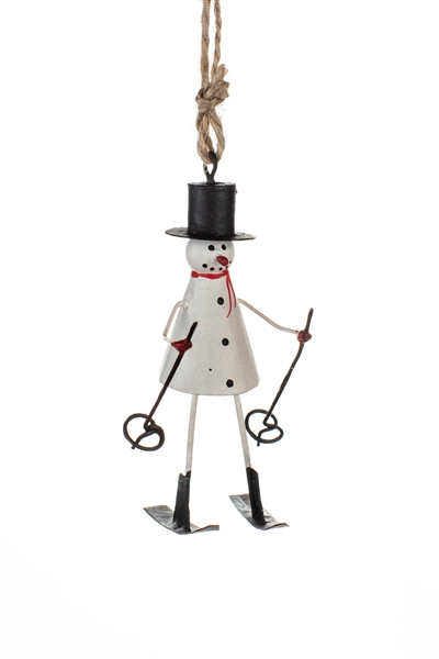 Shoeless Joe Mini Ski Snowman Christmas Tree Decoration