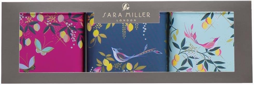 Sara Miller Set of Three Square Orchard Design Canisters