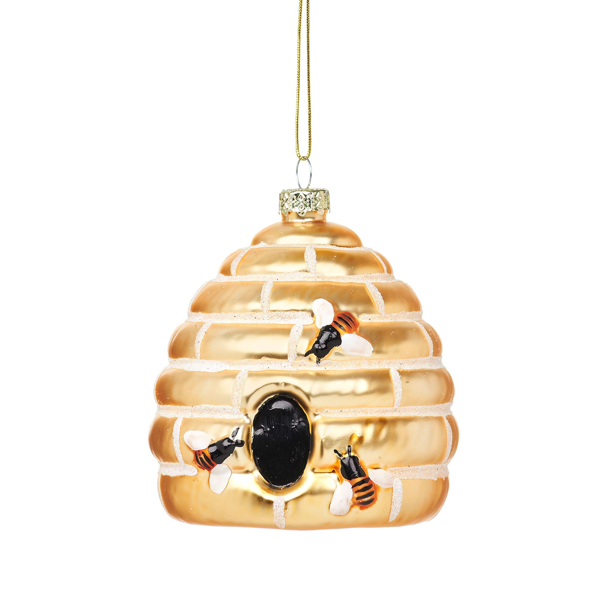 Sass & Belle Bee Hive Glass Bauble Christmas Decoration