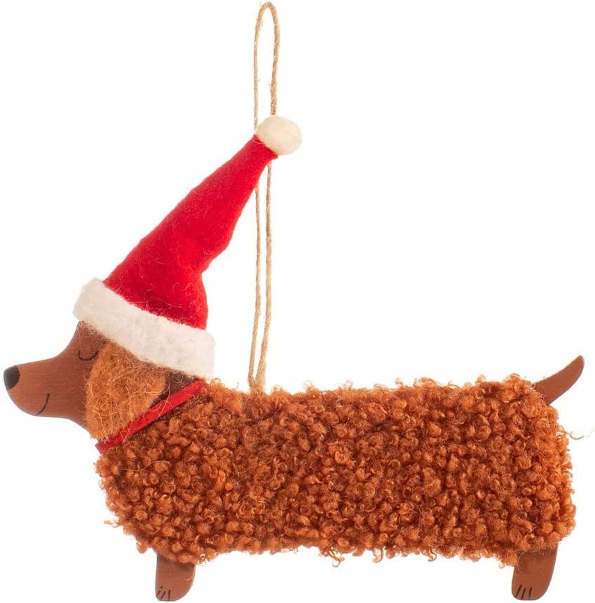 Sass & Belle Festive Sausage Dog Christmas Tree Decoration