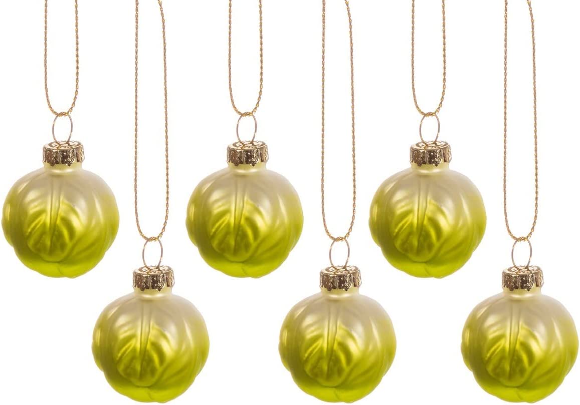 Sass & Belle Six Brussel Sprout Christmas Tree Decorations
