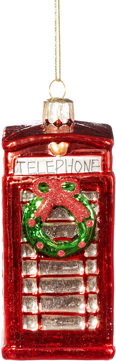Sass & Belle Telephone Box Christmas Tree Decoration