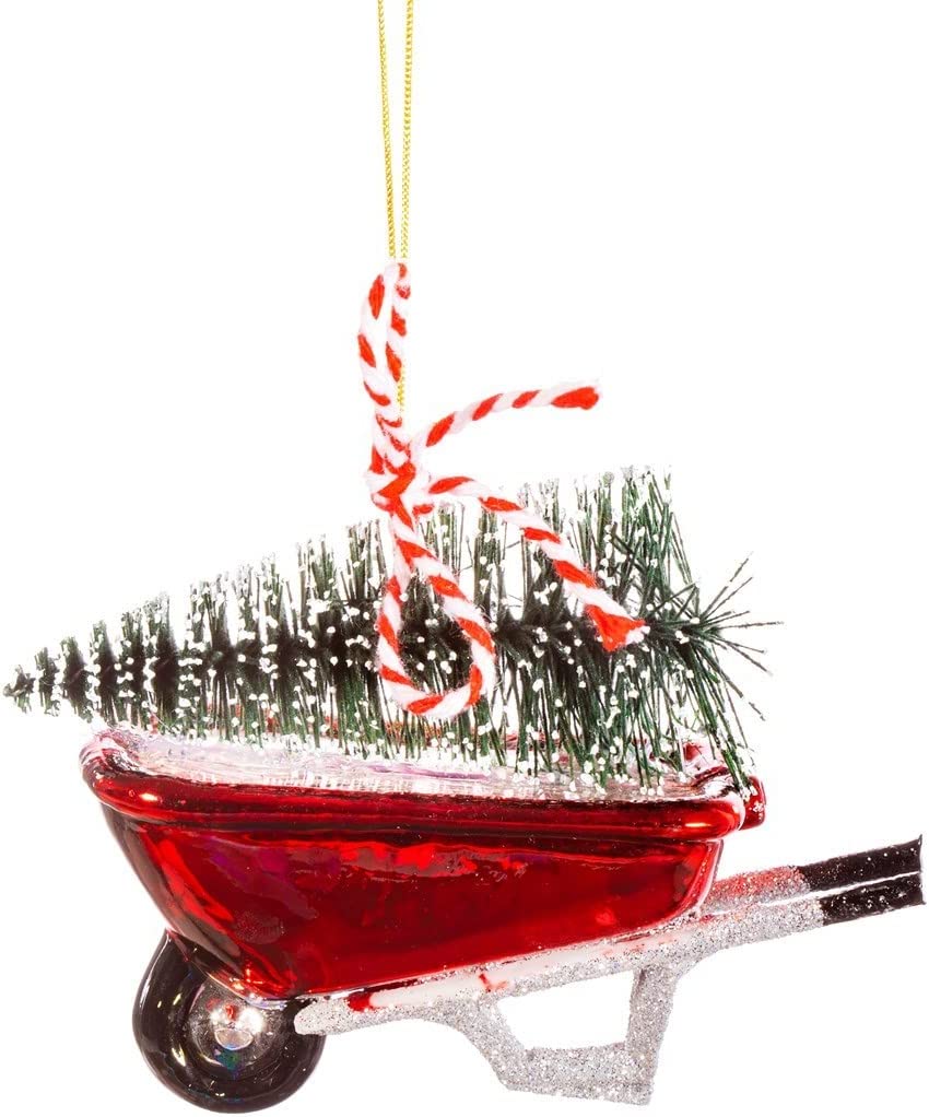 Sass & Belle Wheelbarrow with Tree Christmas Decoration