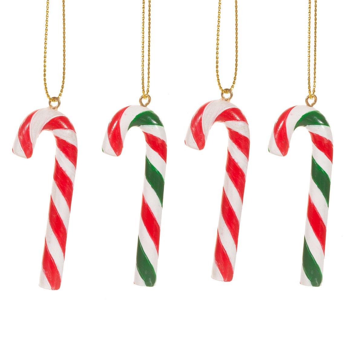 Sass & Belle Set of 4 Multicoloured Candy Cane Christmas Tree Decorations