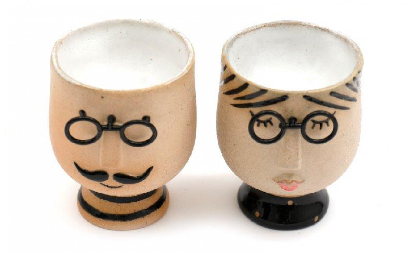 Sifcon Set of Two Mr and Mrs Dolomite Egg Cups