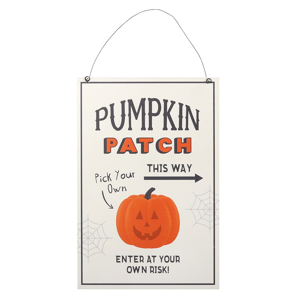 Halloween Sign - Something Different Pumpkin Patch This Way Wooden Sign