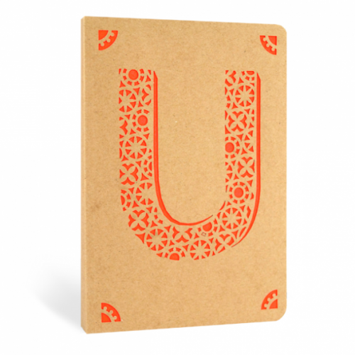 Monogram Kraft Laser Cut Out Designs Notebooks Choice of Different Letters - Picture 7 of 10