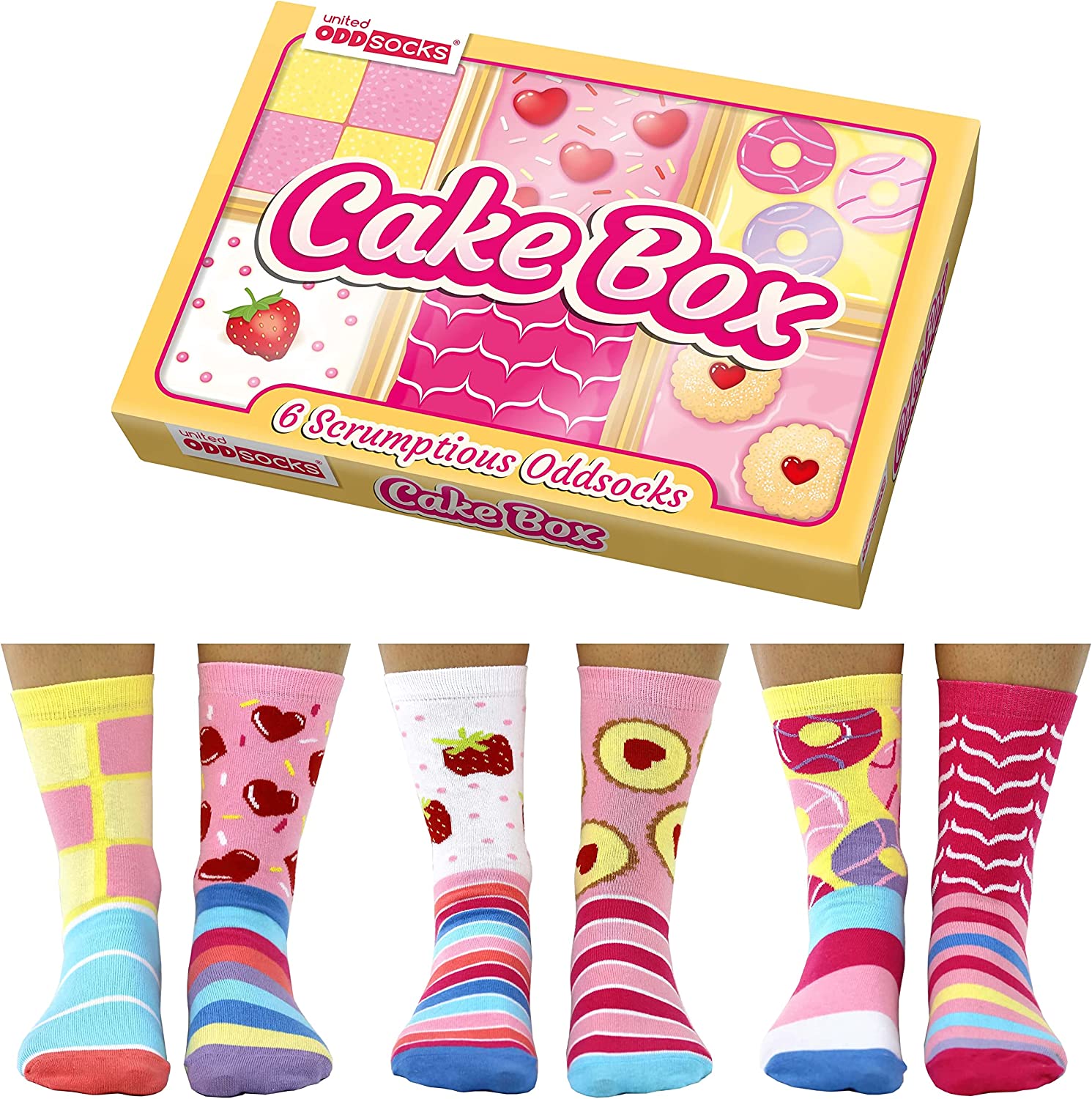 United Oddsocks Cake Box Women's Socks - Size 4-8