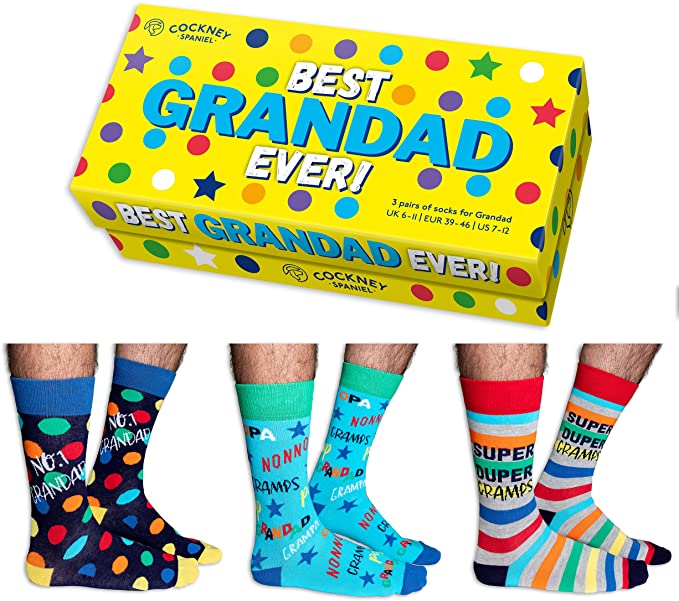 Cockney Spaniel Best Grandad Ever Box Set of Socks