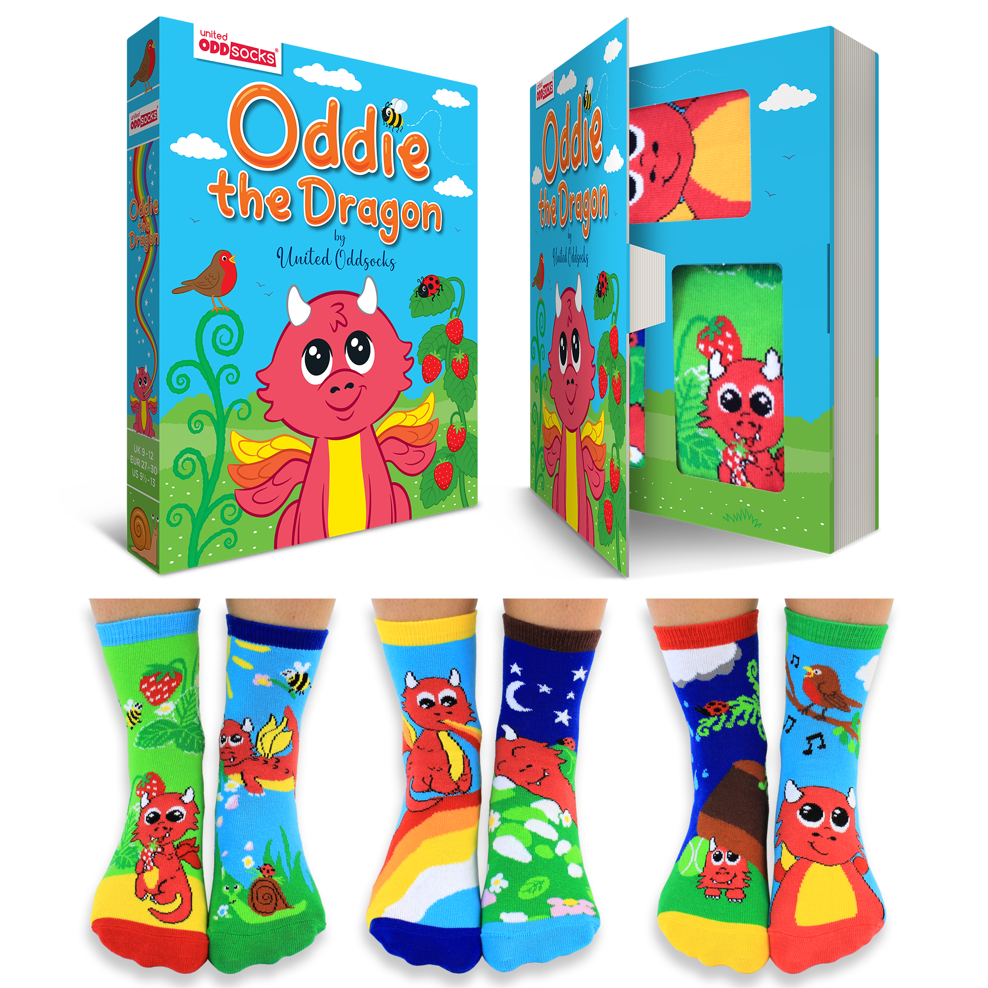 United Oddsocks Oddie the Dragon Children's Socks