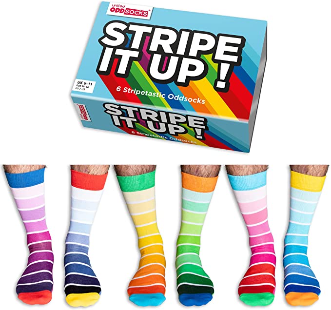 United Oddsocks Stripe It Up Novelty Mens Socks