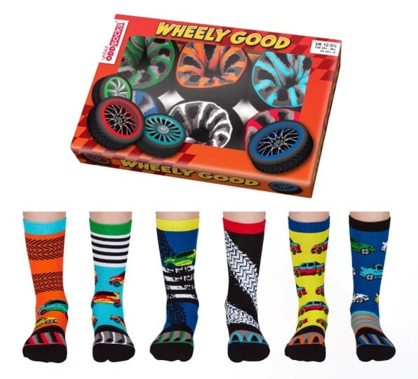 United Oddsocks Wheely Good Car Themed Children's Socks - 12 - 5.5