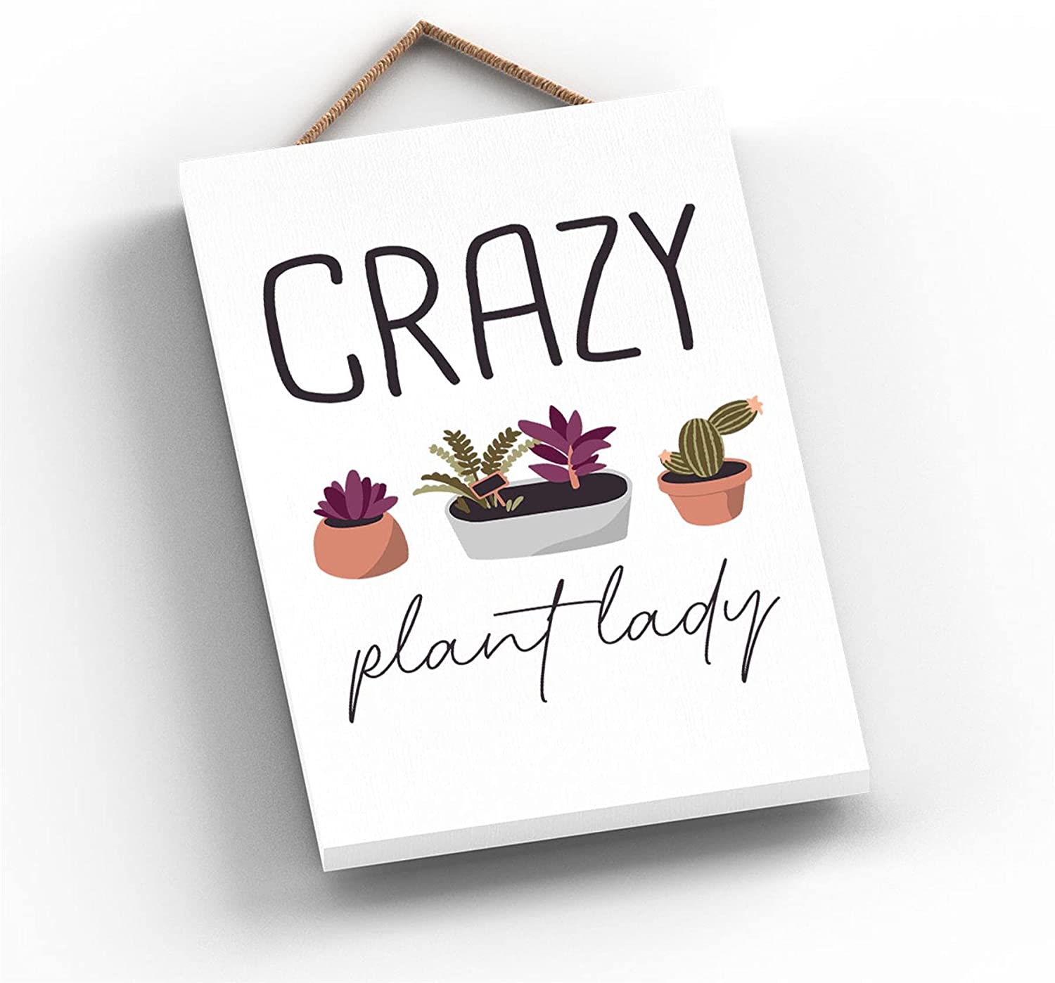 Crazy Plant Lady Novelty Hanging Wooden Plaque