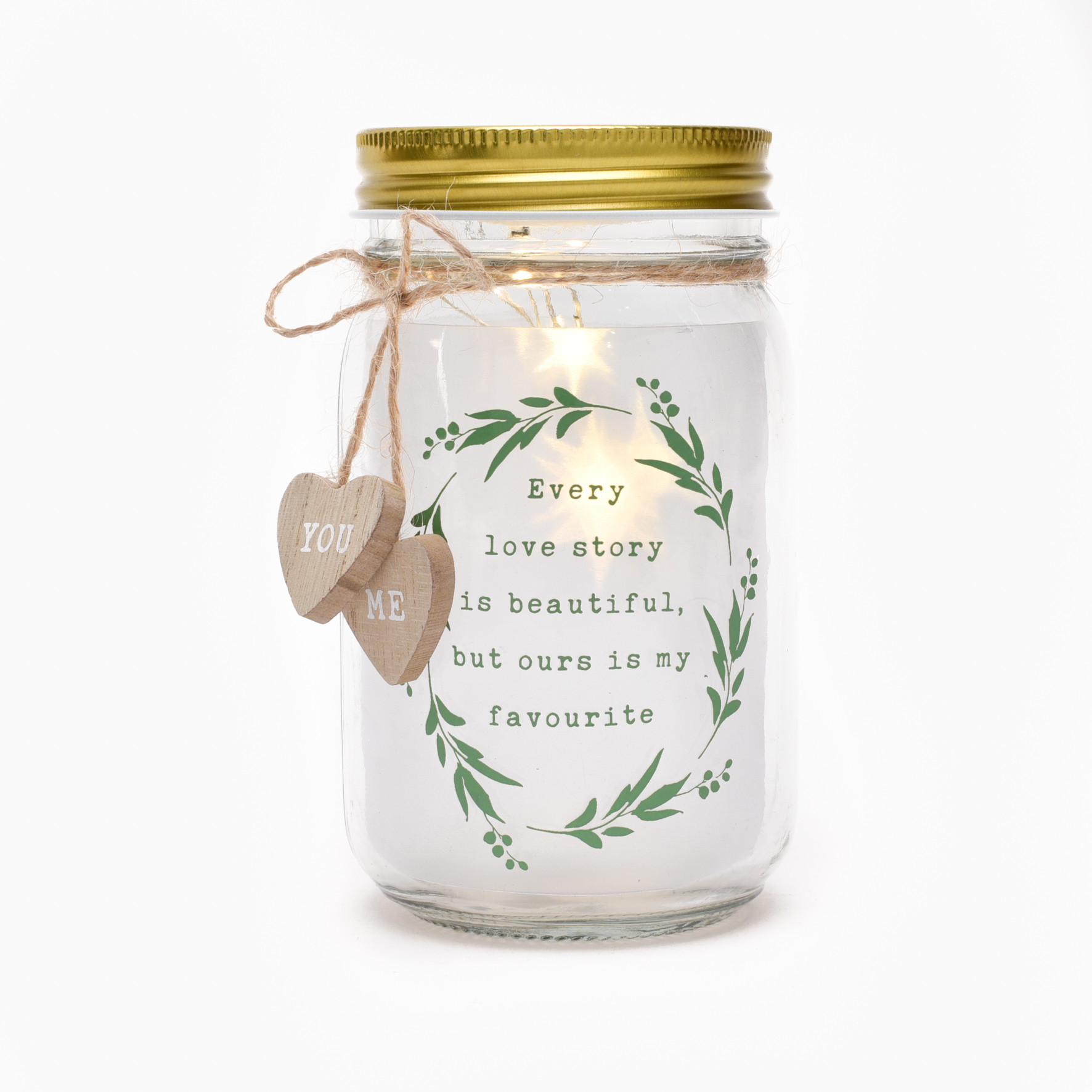 Widdop Our Love Story Is My Favourite Light Up Glass Jar