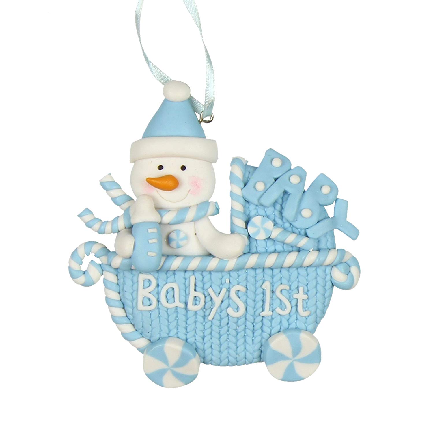 Widdop Gifts Baby's 1st Christmas Blue Pram Tree Ornament