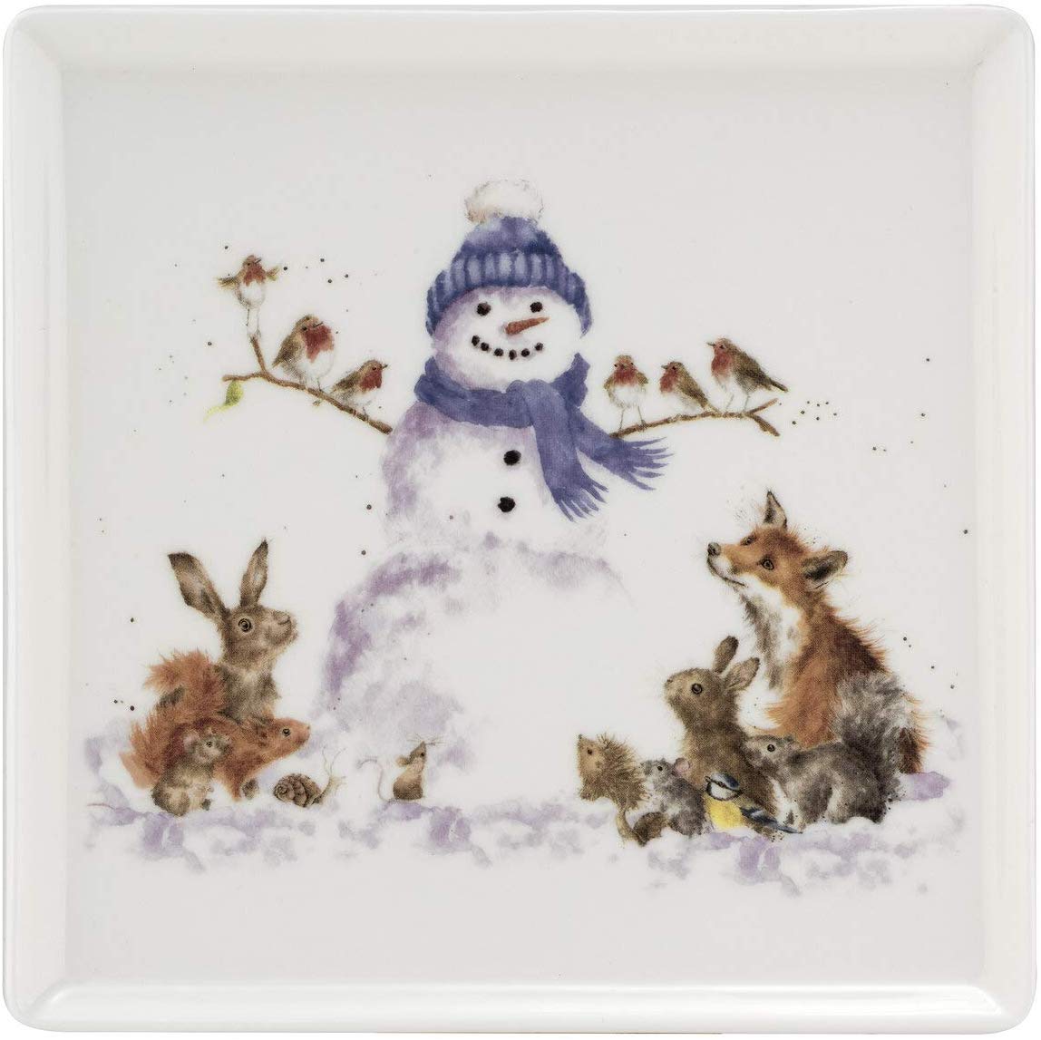 Wrendale Designs Gathered Around Christmas Design Square Plate