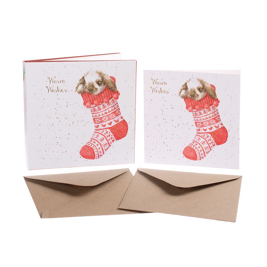 Wrendale Designs Christmas Stocking Christmas Card Set