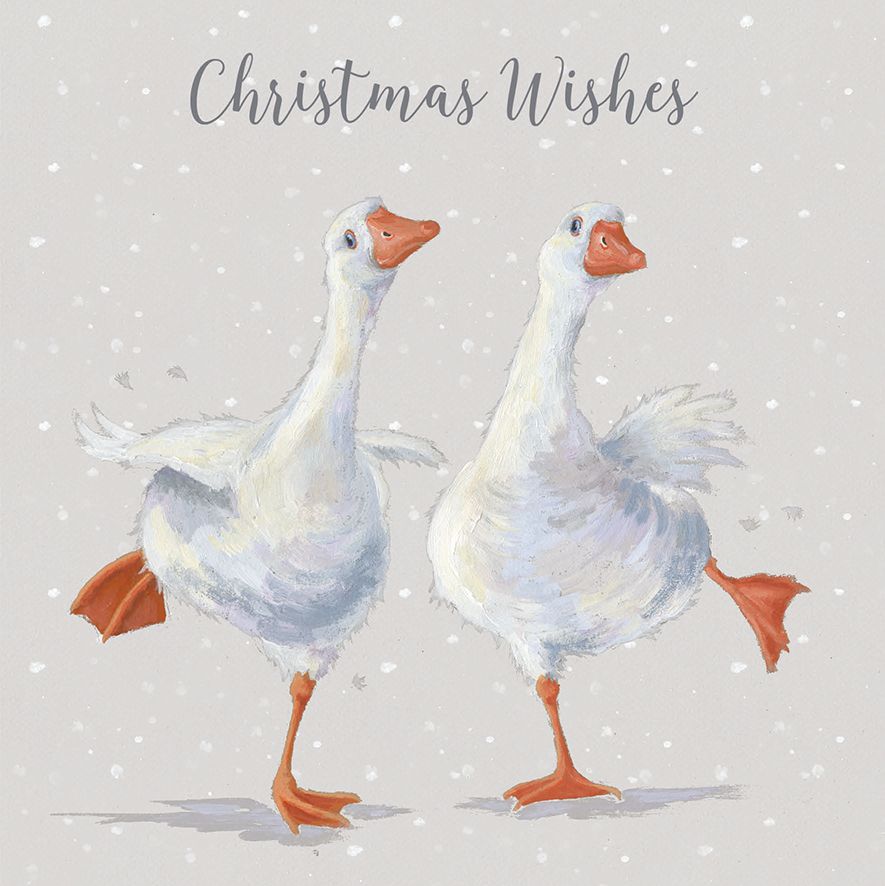 Wrendale Designs Dancing On Ice Geese Design Boxed Christmas Cards